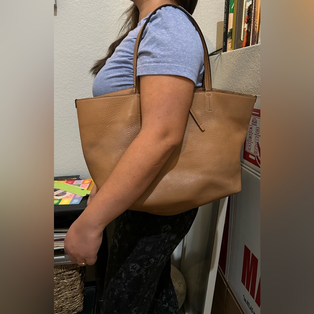Salvatore Ferragamo Tan Leather Tote with Silver Gancini Accent - Picture 14 of 14